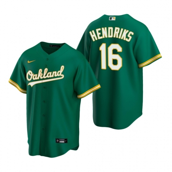Mens Nike Oakland Athletics 16 Liam Hendriks Green Alternate Stitched Baseball Jersey Mens Nike Oakland Athletics 16 Liam Hendriks Green Alternate Stitched Baseball Jersey