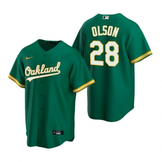 Mens Nike Oakland Athletics 28 Matt Olson Green Alternate Stitched Baseball Jersey Mens Nike Oakland Athletics 28 Matt Olson Green Alternate Stitched Baseball Jersey