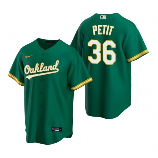 Mens Nike Oakland Athletics 36 Yusmeiro Petit Green Alternate Stitched Baseball Jersey Mens Nike Oakland Athletics 36 Yusmeiro Petit Green Alternate Stitched Baseball Jersey