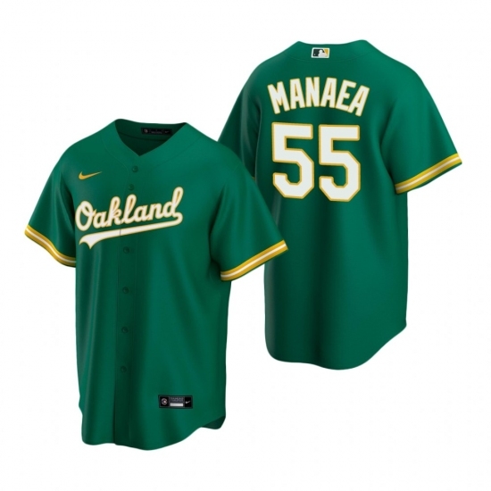 Mens Nike Oakland Athletics 55 Sean Manaea Green Alternate Stitched Baseball Jersey Mens Nike Oakland Athletics 55 Sean Manaea Green Alternate Stitched Baseball Jersey