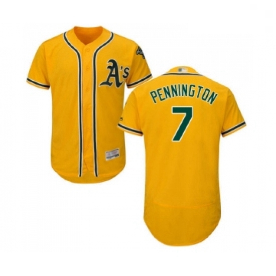 Mens Oakland Athletics 7 Cliff Pennington Gold Alternate Flex Base Authentic Collection Baseball Jersey Mens Oakland Athletics 7 Cliff Pennington Gold Alternate Flex Base Authentic Collection Baseball Jersey