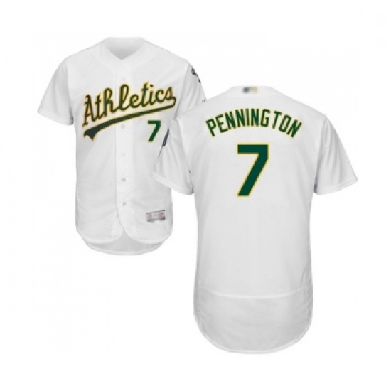 Mens Oakland Athletics 7 Cliff Pennington White Home Flex Base Authentic Collection Baseball Jersey Mens Oakland Athletics 7 Cliff Pennington White Home Flex Base Authentic Collection Baseball Jersey