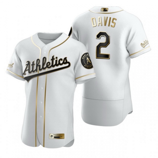 Oakland Athletics 2 Khris Davis White Nike Mens Authentic Golden Edition MLB Jersey Oakland Athletics 2 Khris Davis White Nike Mens Authentic Golden Edition MLB Jersey