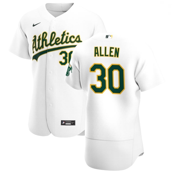 Oakland Athletics 30 Austin Allen Men Nike White Home 2020 Authentic Player MLB Jersey Oakland Athletics 30 Austin Allen Men Nike White Home 2020 Authentic Player MLB Jersey