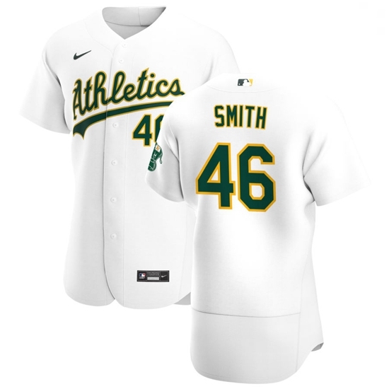 Oakland Athletics 46 Burch Smith Men Nike White Home 2020 Authentic Player MLB Jersey Oakland Athletics 46 Burch Smith Men Nike White Home 2020 Authentic Player MLB Jersey