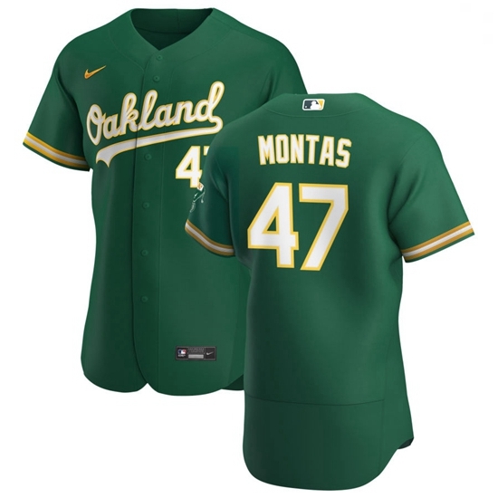 Oakland Athletics 47 Frankie Montas Men Nike Kelly Green Alternate 2020 Authentic Player MLB Jersey Oakland Athletics 47 Frankie Montas Men Nike Kelly Green Alternate 2020 Authentic Player MLB Jersey