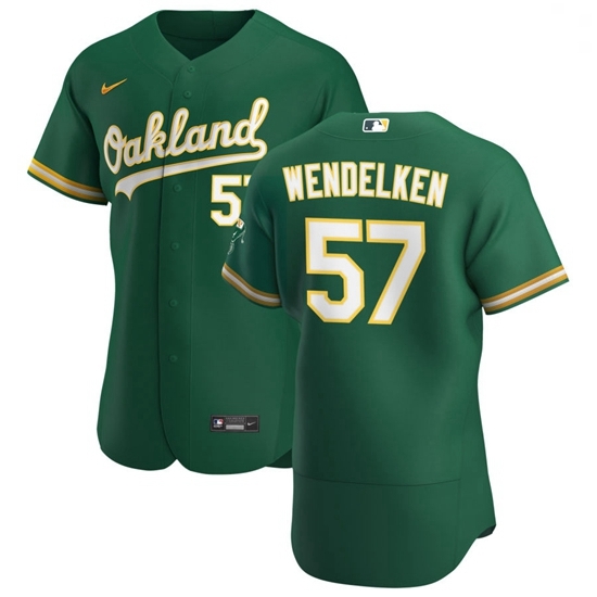 Oakland Athletics 57 J B Wendelken Men Nike Kelly Green Alternate 2020 Authentic Player MLB Jersey Oakland Athletics 57 J B Wendelken Men Nike Kelly Green Alternate 2020 Authentic Player MLB Jersey