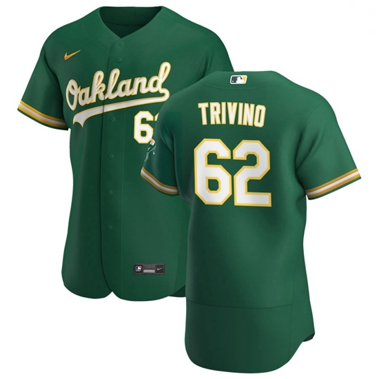 Oakland Athletics 62 Lou Trivino Men Nike Kelly Green Alternate 2020 Authentic Player MLB Jersey Oakland Athletics 62 Lou Trivino Men Nike Kelly Green Alternate 2020 Authentic Player MLB Jersey