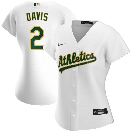 Oakland Athletics 2 Khris Davis Nike Women Home 2020 MLB Player Jersey White Oakland Athletics 2 Khris Davis Nike Women Home 2020 MLB Player Jersey White