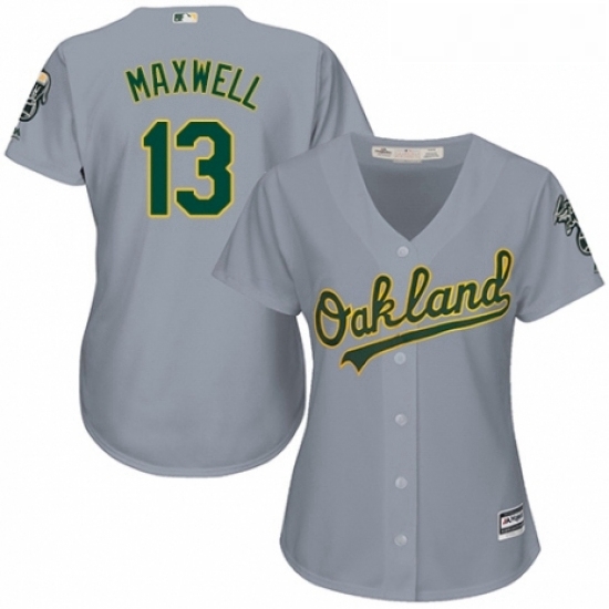 Womens Majestic Oakland Athletics 13 Bruce Maxwell Authentic Grey Road Cool Base MLB Jersey Womens Majestic Oakland Athletics 13 Bruce Maxwell Authentic Grey Road Cool Base MLB Jersey
