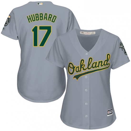 Womens Majestic Oakland Athletics 17 Glenn Hubbard Authentic Grey Road Cool Base MLB Jersey Womens Majestic Oakland Athletics 17 Glenn Hubbard Authentic Grey Road Cool Base MLB Jersey