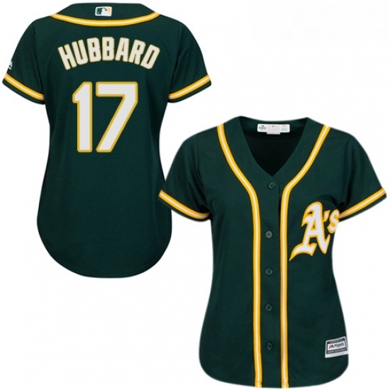 Womens Majestic Oakland Athletics 17 Glenn Hubbard Replica Green Alternate 1 Cool Base MLB Jersey Womens Majestic Oakland Athletics 17 Glenn Hubbard Replica Green Alternate 1 Cool Base MLB Jersey
