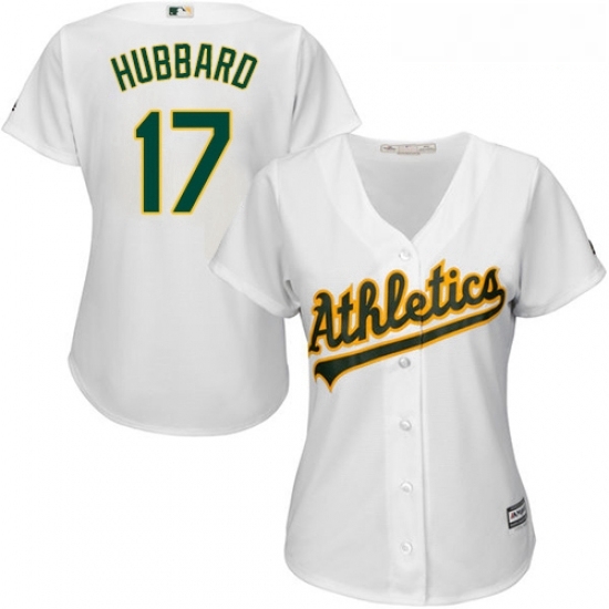 Womens Majestic Oakland Athletics 17 Glenn Hubbard Replica White Home Cool Base MLB Jersey Womens Majestic Oakland Athletics 17 Glenn Hubbard Replica White Home Cool Base MLB Jersey