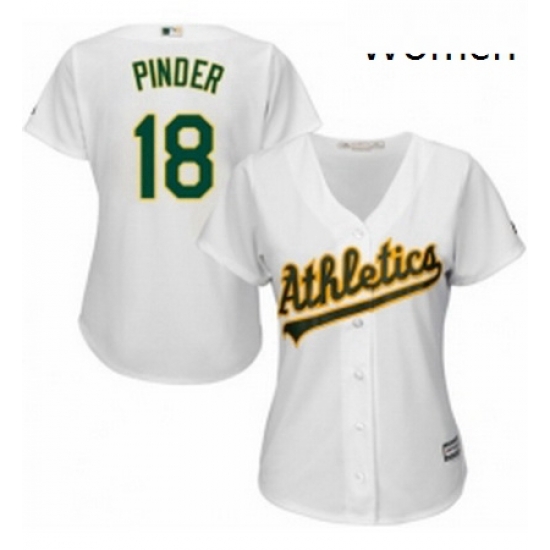 Womens Majestic Oakland Athletics 18 Chad Pinder Authentic White Home Cool Base MLB Jersey Womens Majestic Oakland Athletics 18 Chad Pinder Authentic White Home Cool Base MLB Jersey