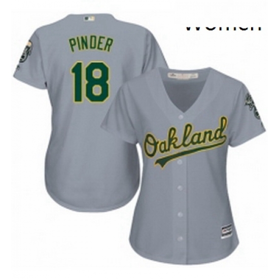 Womens Majestic Oakland Athletics 18 Chad Pinder Replica Grey Road Cool Base MLB Jersey Womens Majestic Oakland Athletics 18 Chad Pinder Replica Grey Road Cool Base MLB Jersey