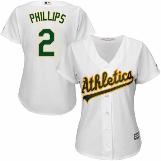 Womens Majestic Oakland Athletics 2 Tony Phillips Authentic White Home Cool Base MLB Jersey Womens Majestic Oakland Athletics 2 Tony Phillips Authentic White Home Cool Base MLB Jersey