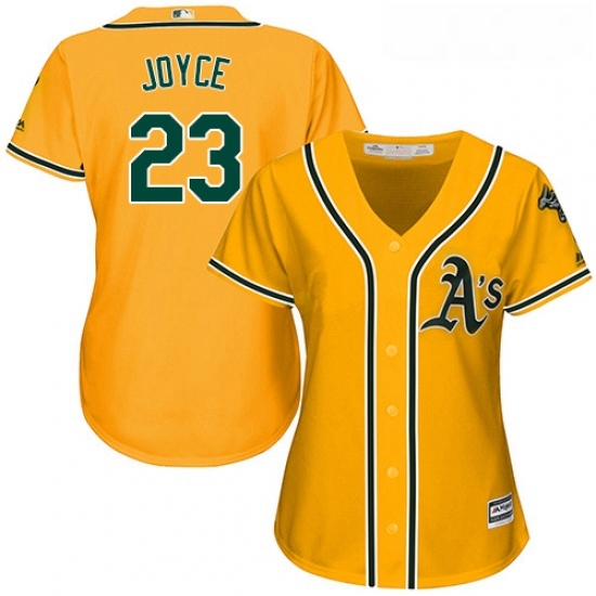 Womens Majestic Oakland Athletics 23 Matt Joyce Replica Gold Alternate 2 Cool Base MLB Jersey Womens Majestic Oakland Athletics 23 Matt Joyce Replica Gold Alternate 2 Cool Base MLB Jersey