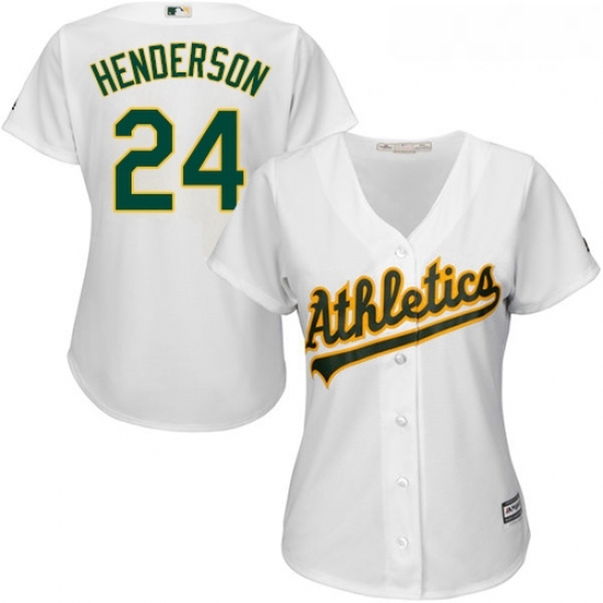 Womens Majestic Oakland Athletics 24 Rickey Henderson Authentic White Home Cool Base MLB Jersey Womens Majestic Oakland Athletics 24 Rickey Henderson Authentic White Home Cool Base MLB Jersey