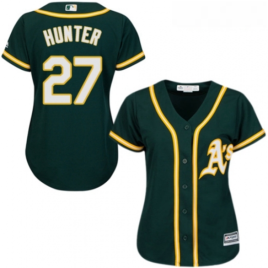 Womens Majestic Oakland Athletics 27 Catfish Hunter Replica Green Alternate 1 Cool Base MLB Jersey Womens Majestic Oakland Athletics 27 Catfish Hunter Replica Green Alternate 1 Cool Base MLB Jersey