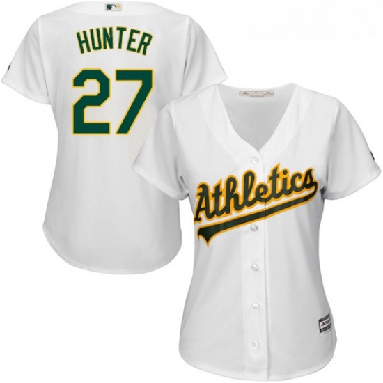 Womens Majestic Oakland Athletics 27 Catfish Hunter Replica White Home Cool Base MLB Jersey Womens Majestic Oakland Athletics 27 Catfish Hunter Replica White Home Cool Base MLB Jersey