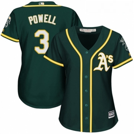 Womens Majestic Oakland Athletics 3 Boog Powell Authentic Green Alternate 1 Cool Base MLB Jersey Womens Majestic Oakland Athletics 3 Boog Powell Authentic Green Alternate 1 Cool Base MLB Jersey