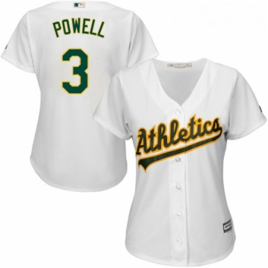 Womens Majestic Oakland Athletics 3 Boog Powell Replica White Home Cool Base MLB Jersey Womens Majestic Oakland Athletics 3 Boog Powell Replica White Home Cool Base MLB Jersey