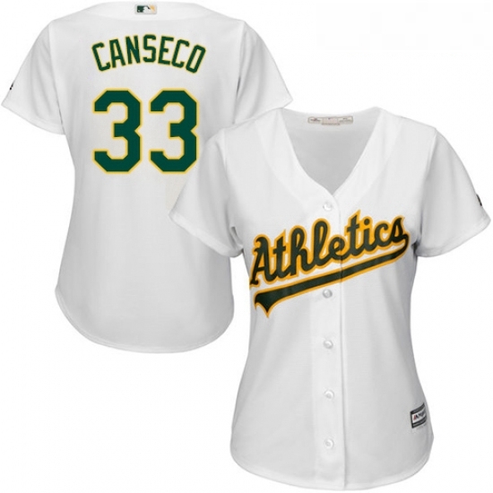 Womens Majestic Oakland Athletics 33 Jose Canseco Authentic White Home Cool Base MLB Jersey Womens Majestic Oakland Athletics 33 Jose Canseco Authentic White Home Cool Base MLB Jersey