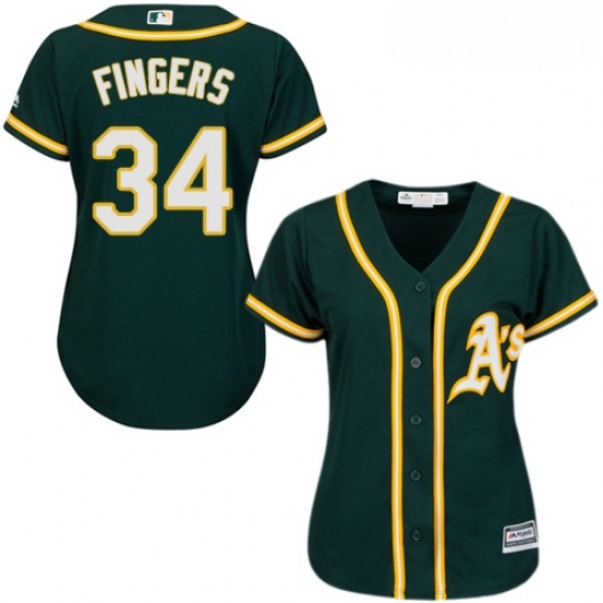 Womens Majestic Oakland Athletics 34 Rollie Fingers Replica Green Alternate 1 Cool Base MLB Jersey Womens Majestic Oakland Athletics 34 Rollie Fingers Replica Green Alternate 1 Cool Base MLB Jersey