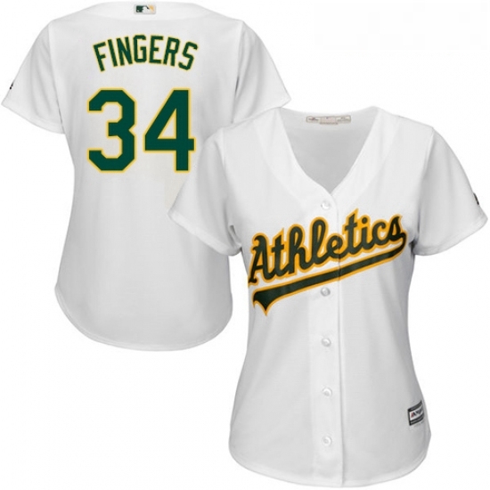 Womens Majestic Oakland Athletics 34 Rollie Fingers Replica White Home Cool Base MLB Jersey Womens Majestic Oakland Athletics 34 Rollie Fingers Replica White Home Cool Base MLB Jersey