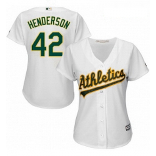 Womens Majestic Oakland Athletics 42 Dave Henderson Authentic White Home Cool Base MLB Jersey Womens Majestic Oakland Athletics 42 Dave Henderson Authentic White Home Cool Base MLB Jersey
