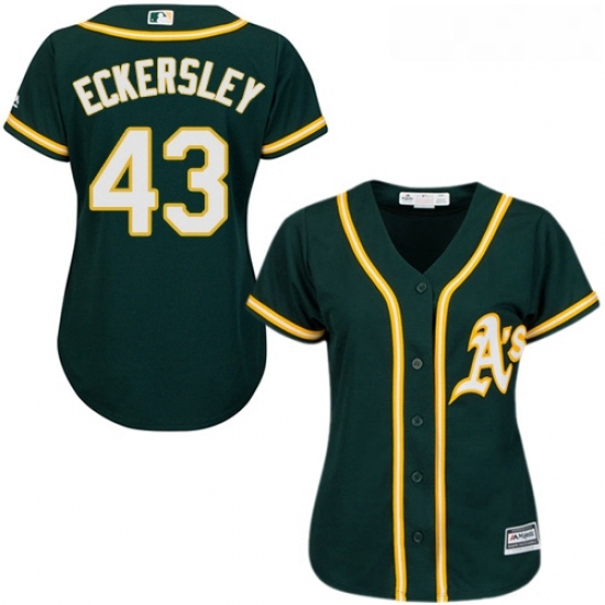 Womens Majestic Oakland Athletics 43 Dennis Eckersley Authentic Green Alternate 1 Cool Base MLB Jersey Womens Majestic Oakland Athletics 43 Dennis Eckersley Authentic Green Alternate 1 Cool Base MLB Jersey