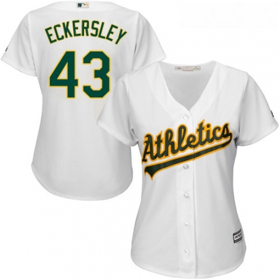 Womens Majestic Oakland Athletics 43 Dennis Eckersley Replica White Home Cool Base MLB Jersey Womens Majestic Oakland Athletics 43 Dennis Eckersley Replica White Home Cool Base MLB Jersey