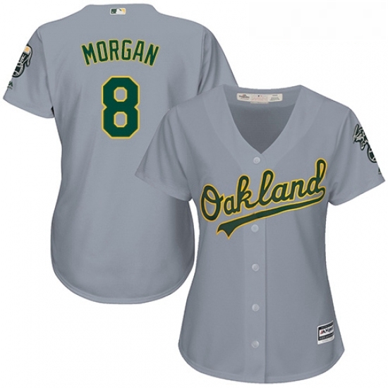 Womens Majestic Oakland Athletics 8 Joe Morgan Replica Grey Road Cool Base MLB Jersey Womens Majestic Oakland Athletics 8 Joe Morgan Replica Grey Road Cool Base MLB Jersey