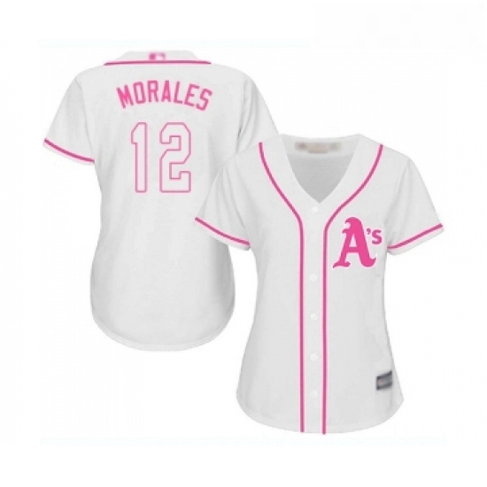 Womens Oakland Athletics 12 Kendrys Morales Replica White Fashion Cool Base Baseball Jersey Womens Oakland Athletics 12 Kendrys Morales Replica White Fashion Cool Base Baseball Jersey
