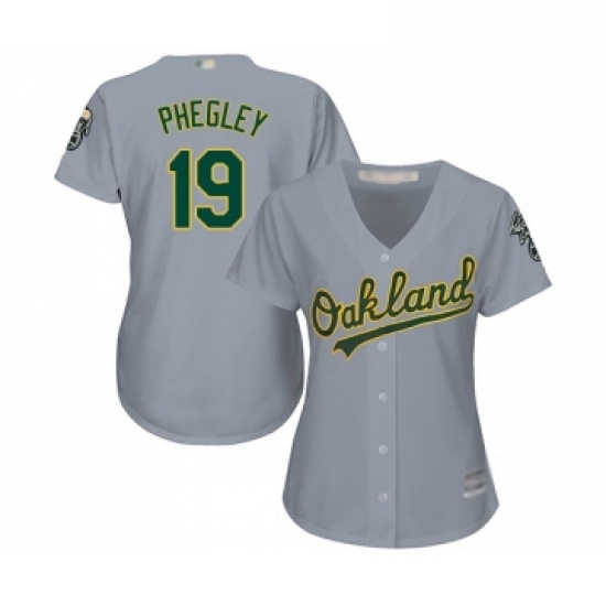 Womens Oakland Athletics 19 Josh Phegley Replica Grey Road Cool Base Baseball Jersey Womens Oakland Athletics 19 Josh Phegley Replica Grey Road Cool Base Baseball Jersey