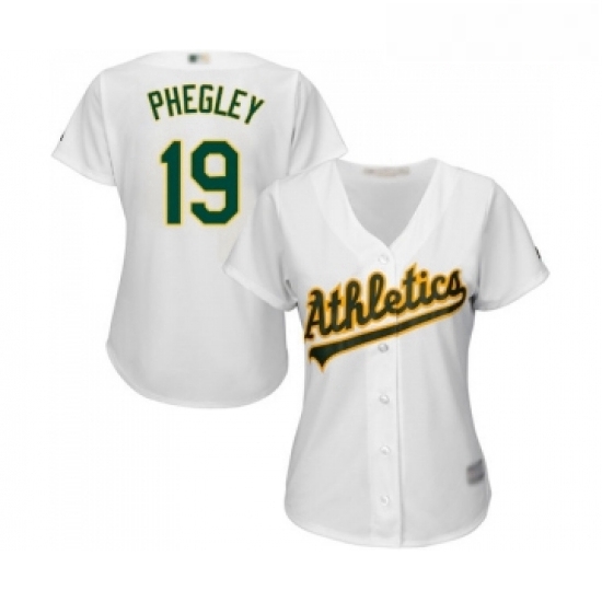 Womens Oakland Athletics 19 Josh Phegley Replica White Home Cool Base Baseball Jersey Womens Oakland Athletics 19 Josh Phegley Replica White Home Cool Base Baseball Jersey