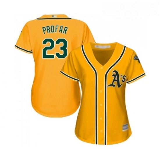 Womens Oakland Athletics 23 Jurickson Profar Replica Gold Alternate 2 Cool Base Baseball Jersey Womens Oakland Athletics 23 Jurickson Profar Replica Gold Alternate 2 Cool Base Baseball Jersey