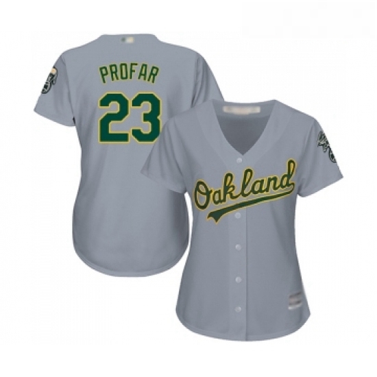 Womens Oakland Athletics 23 Jurickson Profar Replica Grey Road Cool Base Baseball Jersey Womens Oakland Athletics 23 Jurickson Profar Replica Grey Road Cool Base Baseball Jersey