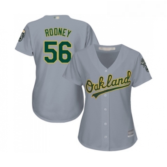 Womens Oakland Athletics 56 Fernando Rodney Replica Grey Road Cool Base Baseball Jersey Womens Oakland Athletics 56 Fernando Rodney Replica Grey Road Cool Base Baseball Jersey