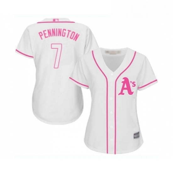 Womens Oakland Athletics 7 Cliff Pennington Replica White Fashion Cool Base Baseball Jersey Womens Oakland Athletics 7 Cliff Pennington Replica White Fashion Cool Base Baseball Jersey