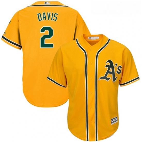 Youth Majestic Oakland Athletics 2 Khris Davis Authentic Gold Alternate 2 Cool Base MLB Jersey Youth Majestic Oakland Athletics 2 Khris Davis Authentic Gold Alternate 2 Cool Base MLB Jersey