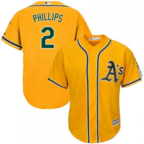 Youth Majestic Oakland Athletics 2 Tony Phillips Replica Gold Alternate 2 Cool Base MLB Jersey Youth Majestic Oakland Athletics 2 Tony Phillips Replica Gold Alternate 2 Cool Base MLB Jersey