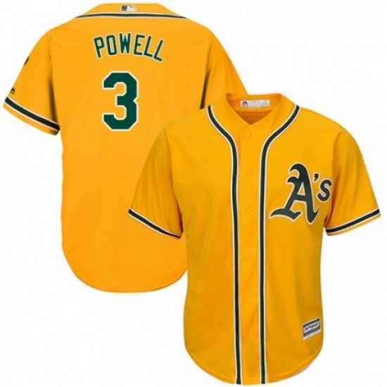 Youth Majestic Oakland Athletics 3 Boog Powell Replica Gold Alternate 2 Cool Base MLB Jersey Youth Majestic Oakland Athletics 3 Boog Powell Replica Gold Alternate 2 Cool Base MLB Jersey