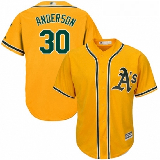 Youth Majestic Oakland Athletics 30 Brett Anderson Authentic Gold Alternate 2 Cool Base MLB Jersey Youth Majestic Oakland Athletics 30 Brett Anderson Authentic Gold Alternate 2 Cool Base MLB Jersey