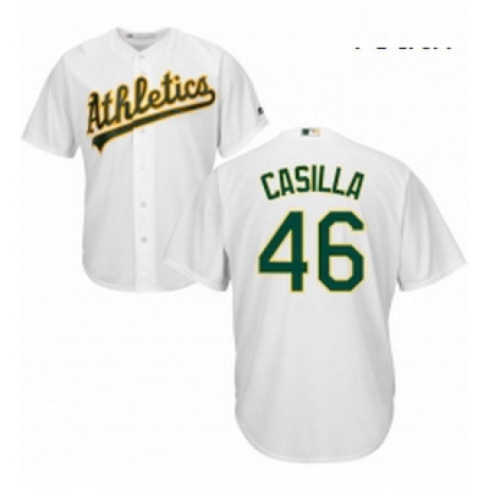 Youth Majestic Oakland Athletics 46 Santiago Casilla Authentic White Home Cool Base MLB Jersey Youth Majestic Oakland Athletics 46 Santiago Casilla Authentic White Home Cool Base MLB Jersey