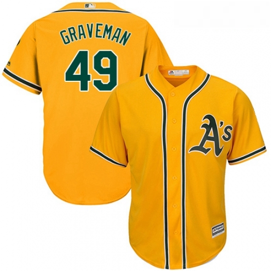 Youth Majestic Oakland Athletics 49 Kendall Graveman Authentic Gold Alternate 2 Cool Base MLB Jersey Youth Majestic Oakland Athletics 49 Kendall Graveman Authentic Gold Alternate 2 Cool Base MLB Jersey