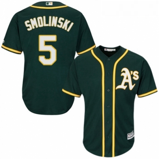 Youth Majestic Oakland Athletics 5 Jake Smolinski Authentic Green Alternate 1 Cool Base MLB Jersey Youth Majestic Oakland Athletics 5 Jake Smolinski Authentic Green Alternate 1 Cool Base MLB Jersey
