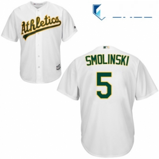 Youth Majestic Oakland Athletics 5 Jake Smolinski Authentic White Home Cool Base MLB Jersey Youth Majestic Oakland Athletics 5 Jake Smolinski Authentic White Home Cool Base MLB Jersey