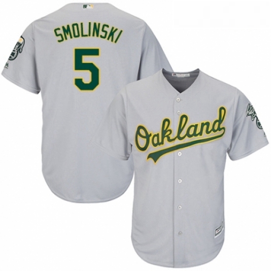 Youth Majestic Oakland Athletics 5 Jake Smolinski Replica Grey Road Cool Base MLB Jersey Youth Majestic Oakland Athletics 5 Jake Smolinski Replica Grey Road Cool Base MLB Jersey
