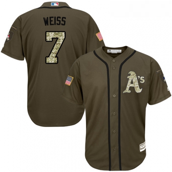 Youth Majestic Oakland Athletics 7 Walt Weiss Authentic Green Salute to Service MLB Jersey Youth Majestic Oakland Athletics 7 Walt Weiss Authentic Green Salute to Service MLB Jersey
